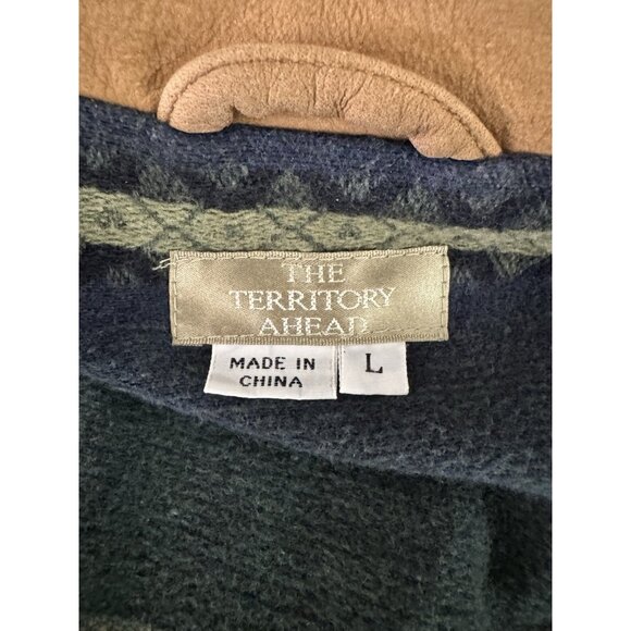 THE TERRITORY AHEAD Men's Rust Color Canvas Flannel Lined Bomber Jacket Sz L - Picture 9 of 9